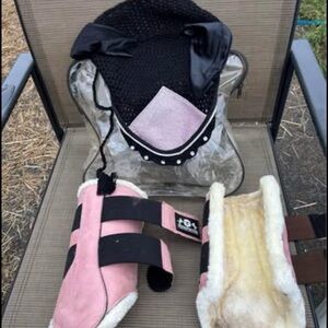 Kids Pink and Black Equestrian Set
